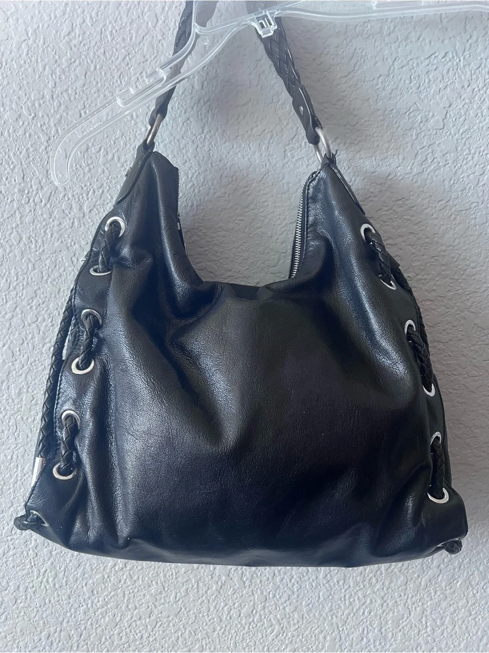 Michael Kors Black Braided-Handle Shoulder leather Hobo